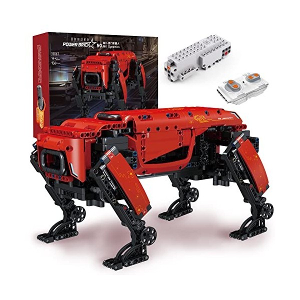 SDXFUWA 15067 Puppy Chien Robot - Programmable avec télécommande, Chien Jouet Mécanique APP+RC, Jaune, Cadeau pour Les Enfant