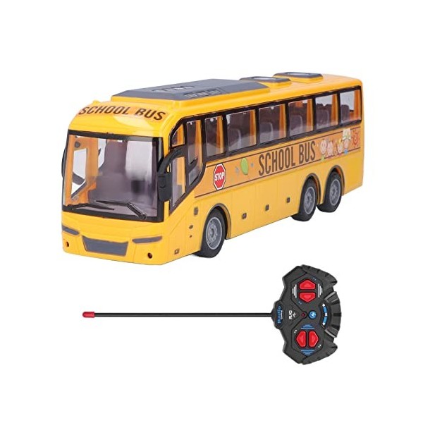 Pinsofy Bus Scolaire télécommandé, télécommande LED en Plastique pour fête de Noël pour Enfants de 3 Ans et Plus