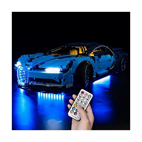 Hosdiy Télécommande Jeu de Lumière pour Bugatti Chiron Modèle - Compatible avec Lego 42083 - LED Lumiere Kit Seul Lumière,