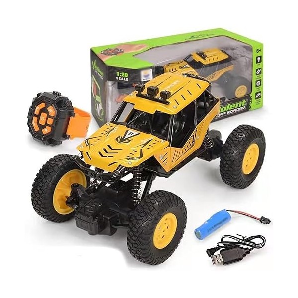 GLOYER Camion RC Bigfoot en Alliage 1/20, Voiture de Course télécommandée avec Montre 2,4 G, véhicule descalade Tout-Terrain