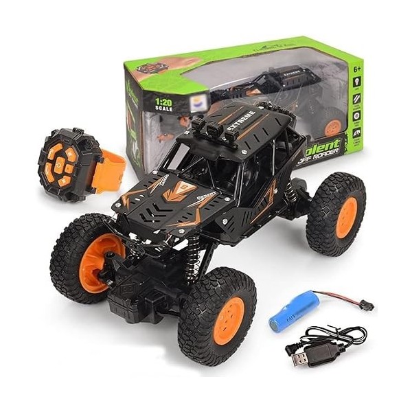 GLOYER Camion RC Bigfoot en Alliage 1/20, Voiture de Course télécommandée avec Montre 2,4 G, véhicule descalade Tout-Terrain