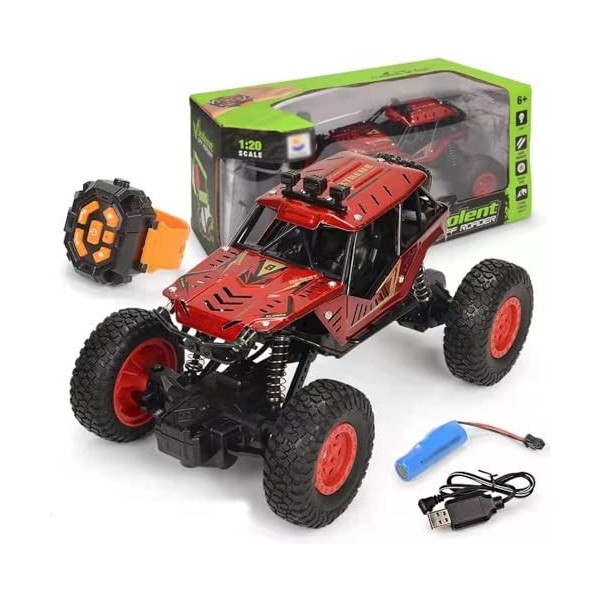 GLOYER Camion RC Bigfoot en Alliage 1/20, Voiture de Course télécommandée avec Montre 2,4 G, véhicule descalade Tout-Terrain