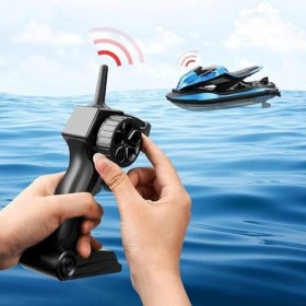 VUCICA Bateau télécommandé Rapide 2,4 GHz for Adultes, canaux télécommandés, Bateau de Course électrique, Bateau RC, Grand mo