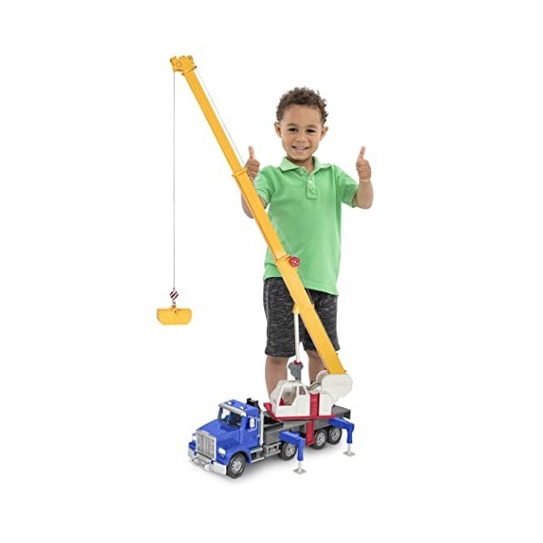 Battat- Jumbo Crane Truck Grue Géant – Grand Camion avec Bras et Panier – Véhicules de Construction pour Enfants de 3 Ans et 