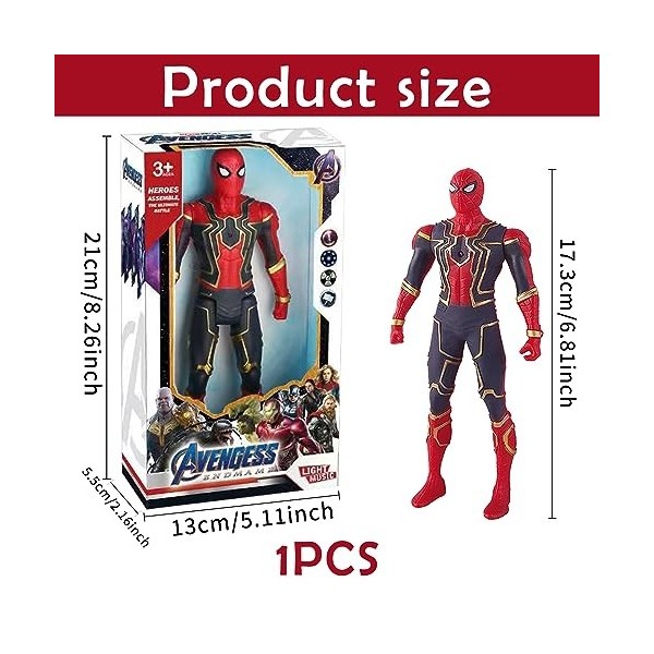 Puduoy Spider Figurine de poupée Hero pour enfants - 17 cm - Figurine daction - Tête et bras - Rotatif - PVC - Décoration de