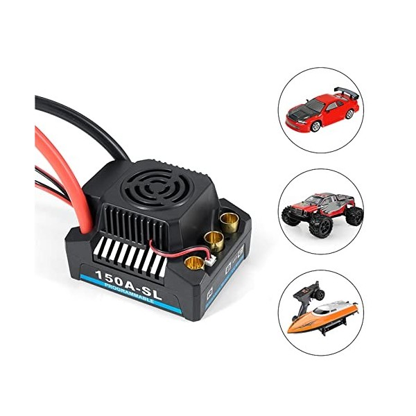 SUNGOOYUE 150A Brushless ESC, Alliage Daluminium étanche à la Poussière Bec 5A 5.8V Contrôleur de Vitesse électronique pour 