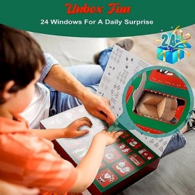 Calendrier de lavent 2023 Casse-Tête, 24 jours de Surprise Calendrier du Compte à Rebours de Noël avec Casse Tête en Bois et