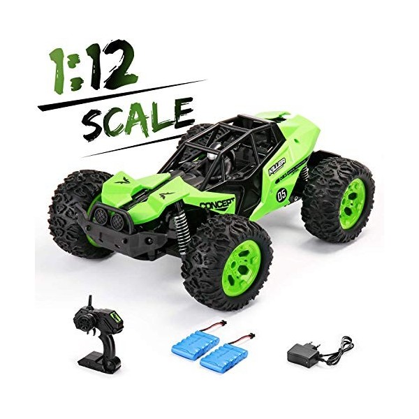 SainSmart Jr. Véhicule Tout-Terrain RC 1:12 télécommandé, avec Deux Batteries Rechargeables, électrique, Tout-Terrain, Haute 