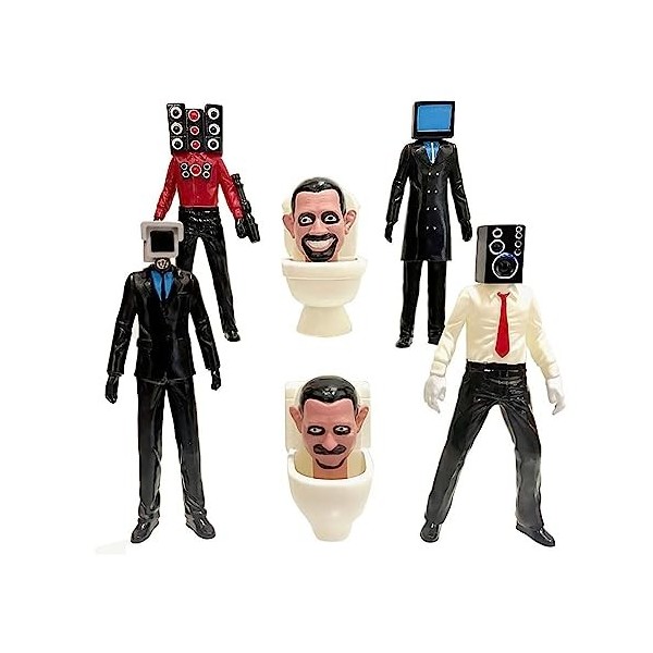 Skibidi Toilet Figures and Camera Man Figures, Skibidi Toilet Figures Set 6/8/9 Pcs, Titan Speakerman TV Man Figures Spoofing