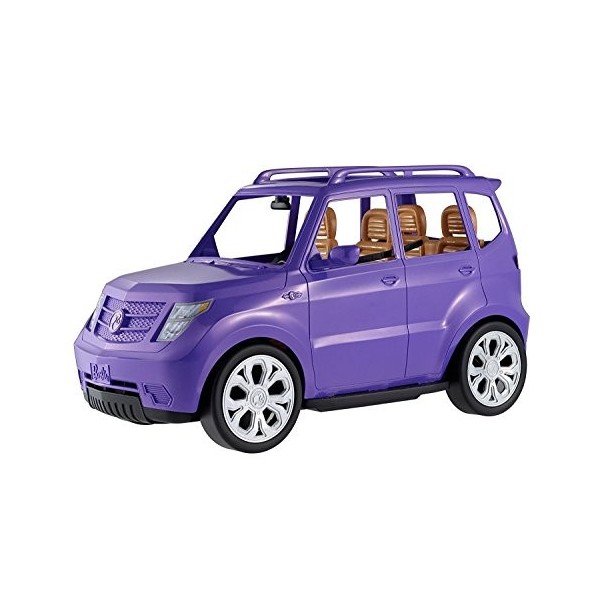 Barbie Voiture 4x4 tout terrain pour poupée, véhicule violet décapotable, jouet pour enfant, DVX58