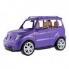 Barbie Voiture 4x4 tout terrain pour poupée, véhicule violet décapotable, jouet pour enfant, DVX58