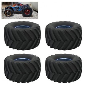 Vbestlife 4 Pièces 1/10 échelle Monster Truck Pneus RC Voiture Pneu et Roues pour 1/10 Voiture Télécommandée