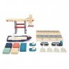 Small Foot 11378 Terminal à conteneurs en Bois, avec portique de manutention Mobile et Accessoires, à partir de 3 Ans Jouets,