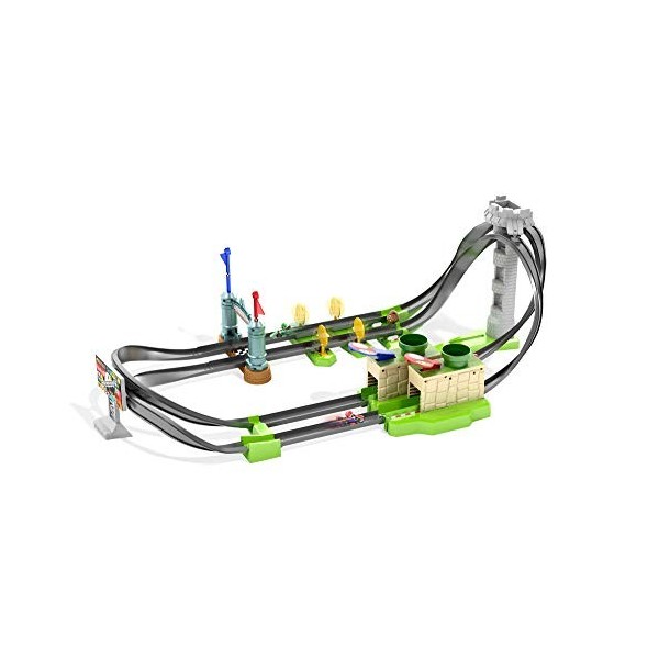 Hot Wheels Circuit Mario Kart, coffret de jeu pour petites voitures à connecter avec circuit et pistes, jouet pour enfant, GH