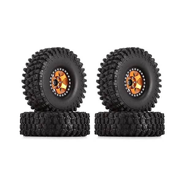 INJORA 1.9 RC Crawler Pneus et Jantes Beadlock Jantes 4pcs Pneus Set pour 1/10 RC Crawler Axial SCX10 90046 AXI03007 TRX4 No