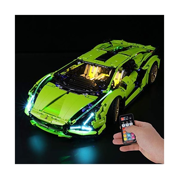 BRIKSMAX Kit de LED pour Lego Lamborghini Sián FKP 37,Compatible avec la Maquette Lego 42115, La Maquette de Construction ne