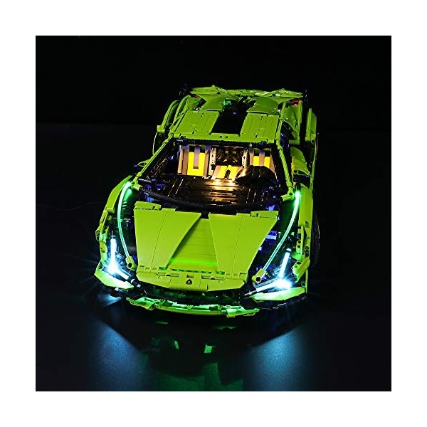 BRIKSMAX Kit de LED pour Lego Lamborghini Sián FKP 37,Compatible avec la Maquette Lego 42115, La Maquette de Construction ne