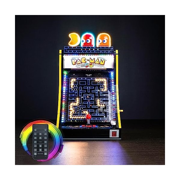Kit déclairage de décoration télécommandé pour Lego 10323 PAC-Man Arcade Pas Lego , Kit déclairage pour Blocs de Construct