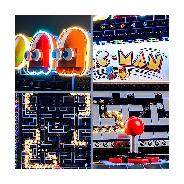 Kit déclairage de décoration télécommandé pour Lego 10323 PAC-Man Arcade Pas Lego , Kit déclairage pour Blocs de Construct