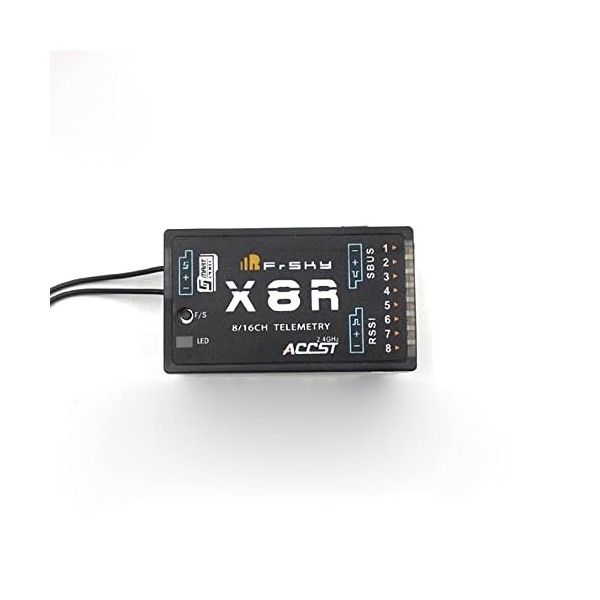 VOANZO Récepteurs de spectre 8 canaux 2,4 G X8R Récepteur RC compatible avec FrSky Taranis pour voiture télécommandée 1/10 / 
