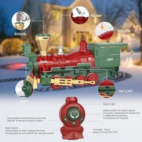 EPCHOO Train électrique télécommande de Noël avec fumée