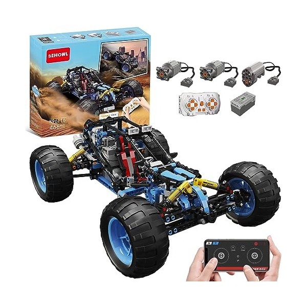 BEHOWL Technique Stem Cross Country Vehicle, Climb Car Block Set avec télécommande et app Dual Control, Jouets pour garçons e