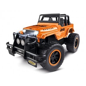 Carson 500404270 1:12 Jeep Wrangler 2.4G 100% RTR Orange - Voiture télécommandée, véhicule RC, Piles et radiocommande incluse