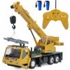 WEECOC RC Grue Construction Tracteur télécommande Grand Camion de Grue avec lumière et Son Jouet électronique Rechargeable po