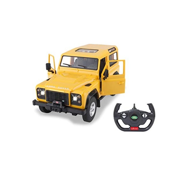 Jamara Land Rover Defender 1:14 Jaune 2,4GHz Porte Manuelle