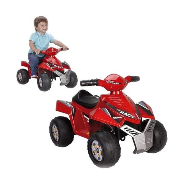 FEBER Racy - Quad Electrique pour Enfants de 12 mois à 3 ans, 6V, Rouge Famosa 800011252 