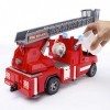 BRUDER - 02532 - Camion de pompier MERCEDES BENZ avec échelle, pompe à eau et module son et lumière