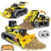 OKKIDY Bulldozer technique 3 en 1, camion à benne basculante RC et voiture de chantier – 452 pièces Jouet de construction pou