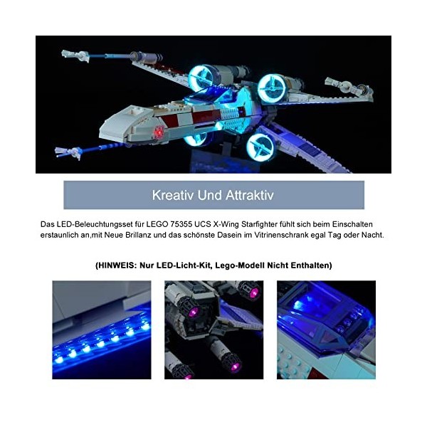 Kit déclairage télécommandé pour Lego 75355 X-Wing Starfighter Toy modèle Non Lego , Kit déclairage LED Compatible avec X-