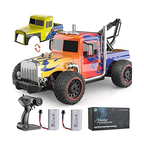 CREAM KIDS Voiture RC 2,4 GHz Échelle 1:16 4WD 40 km/h Amateur Offroad Monster RC Truck RC Truck, Truggy RTR Étanche tout-ter