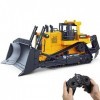 fisca Bulldozer télécommandé, RC 1/16 Véhicule de Chantier entièrement Fonctionnel Bulldozer Lourd télécommandé, 2,4 GHz 9 ca