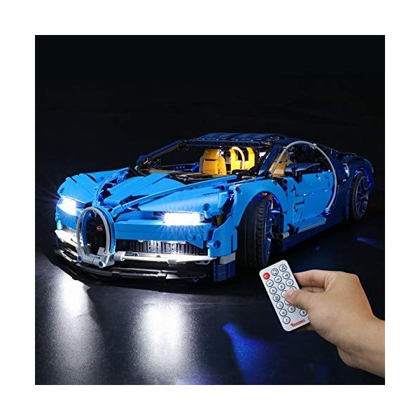 BRIKSMAX Kit de LED avec télécommande sonore Multifonction pour Lego Technic Bugatti Chiron, Compatible avec la Maquette Lego