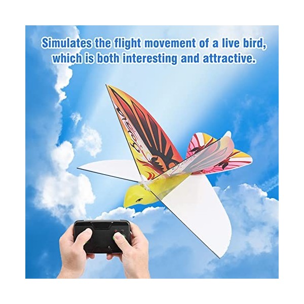Dilwe RC Flying Bird Toys, Flying Bird Télécommandé, LED, 2,4 GHz, INCL.télécommande, Batterie, Câble de Charge, E-Bird Cadea