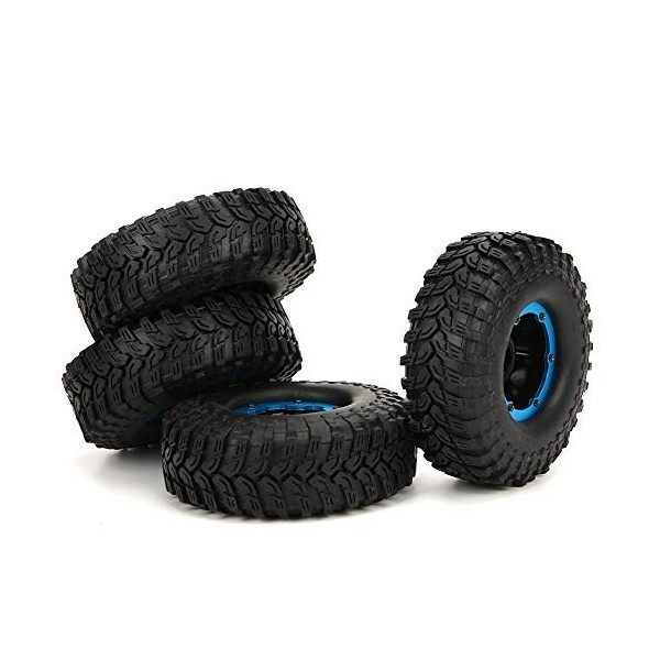 Dilwe 4 pièces Roues 1.9 Pouces 100mm Accessoire de pièces de Rechange de Mise à Niveau de Pneu Gonflable pour SCX10 TRX4 D90