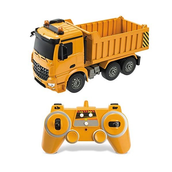 Mondo Motors- Mercedes AROCS BETONNIERE Vehicles Radio Commande, 63510, Orange, 1:20