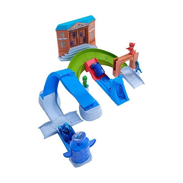 Simba 109402229 – PJ Masks Rival Racers Circuit de Course/avec Boucle/avec Catboy et Chat/avec Bus Ninja/avec 25 pièces de Pi