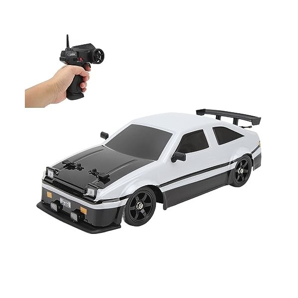 DKaony RC Drift Car, et Blanc 2.4Ghz 1:16 Télécommande Voiture 4 Roues Motrices LED Lumières 500mah pour la Maison