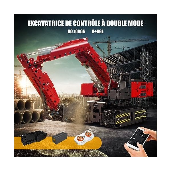 SDXFUWA 15062 Technic Excavator, Télécommande de rétrocaveuse motorisée APP Control & RC Model, Véhicule de Construction pour