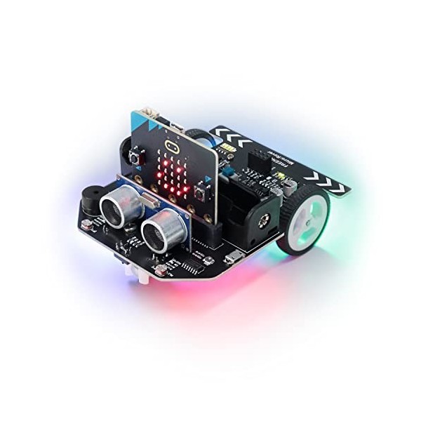 Freenove Micro: Rover Kit pour BBC Micro: bit V2 Inclus , éVitement dobstacles, Line Tracing, TéLéCommande, Lecture De MéLo