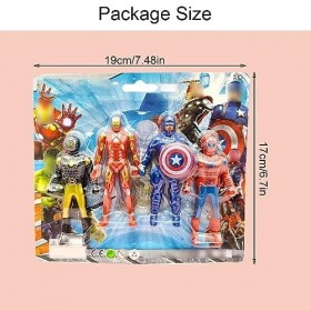 Générique Jouet Super-Héros, Figurine daction Modèle Statue Jouets Desktop Ornements, pour Enfants à partir de 4 Ans, 4pcs