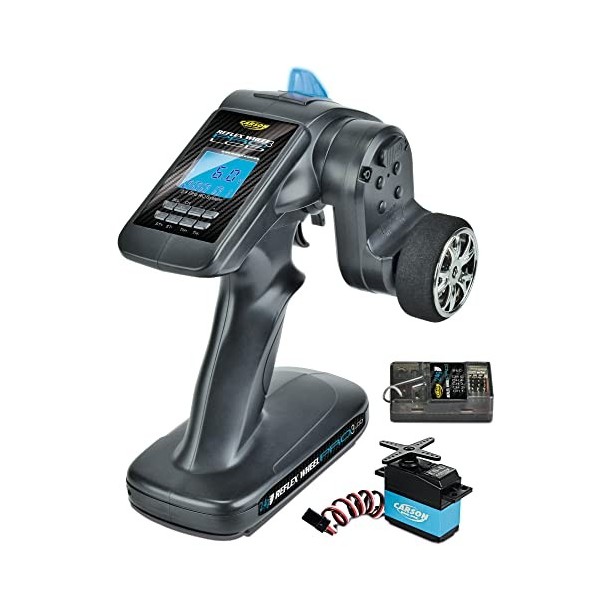 Carson 500500056 FS 3K ReflexWheel Pro3 LCD 2.4G étanche-Accessoires de véhicule, Compatible pour Kits, modélisme, y Compris 