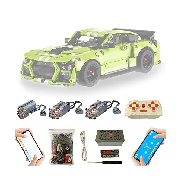 Moteur et télécommande et éclairage pour Lego 42138 Technic Ford Mustang Shelby GT500, cadeau, compatible avec Lego 42138 mo