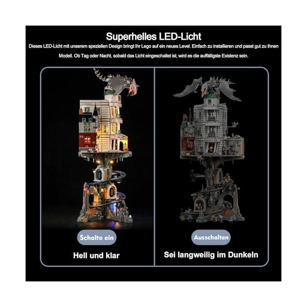 Kit déclairage à télécommande pour banque de sorcier Lego Gringotts – Édition Collectors pas Lego , kit déclairage LED pou