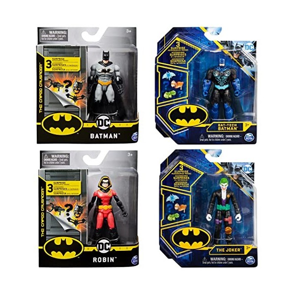 BATMAN - FIGURINE BASIQUE 10 CM Batman - DC COMICS - Figurine Articulée Avec 3 Accessoires Mission Mystère jouet Batman 10 cm