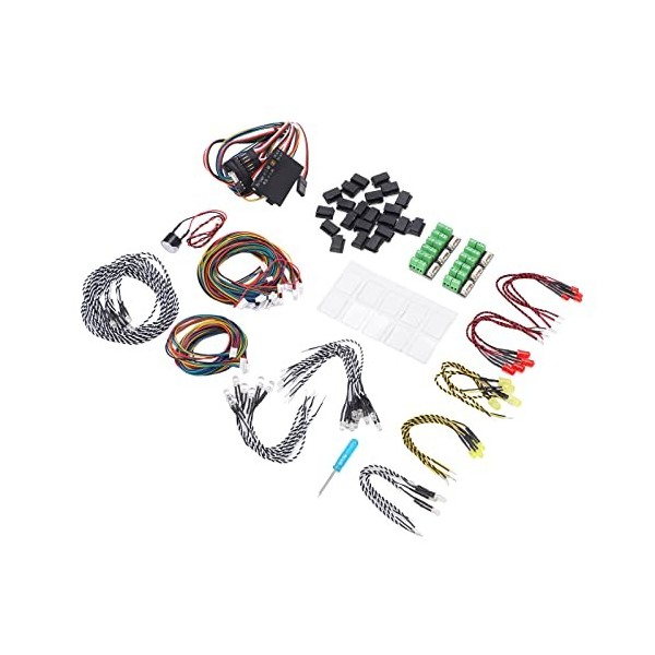 NEZE Kit déclairage LED RC, Pas de lumière de soudage Kit déclairage LED de Voiture RC modifié Flexible fiable pour Camion 