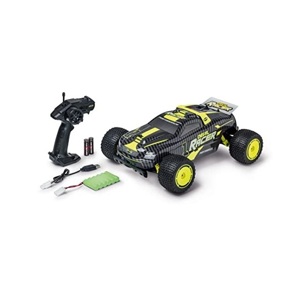 Carson 500404244 1:10 Devil Racer 2,4G 100% RTR Jaune - Voiture télécommandée, truggy RC, avec Piles et télécommande, véhicul